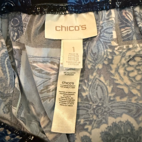 Chico’s Travelers The Ultimate Fit Palazzo Pull-on Pants size 1 multicolored - Picture 4 of 4